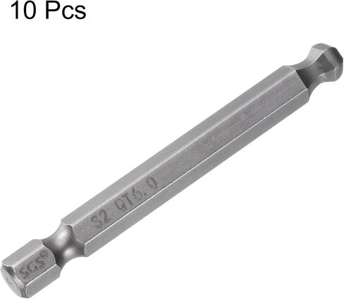 HARFINGTON 10pcs Ball End Hex Screwdriver Bit 5mm (H5.0) Tip 1/4" Hex Shank 100mm (4") Long Magnetic Ball Head Bits Industrial Grade S2 Steel Metric Screw Driver Bit in Saudi Arabia