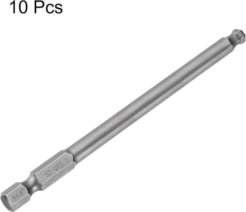 HARFINGTON 10pcs Ball End Hex Screwdriver Bit 5mm (H5.0) Tip 1/4" Hex Shank 100mm (4") Long Magnetic Ball Head Bits Industrial Grade S2 Steel Metric Screw Driver Bit in Saudi Arabia
