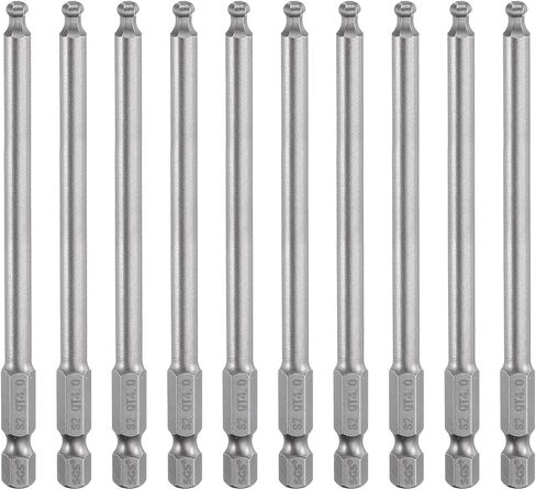 HARFINGTON 10pcs Ball End Hex Screwdriver Bit 5mm (H5.0) Tip 1/4" Hex Shank 100mm (4") Long Magnetic Ball Head Bits Industrial Grade S2 Steel Metric Screw Driver Bit in Saudi Arabia