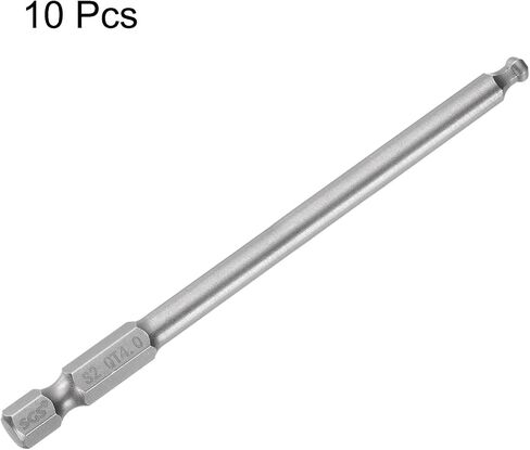 HARFINGTON 10pcs Ball End Hex Screwdriver Bit 5mm (H5.0) Tip 1/4" Hex Shank 100mm (4") Long Magnetic Ball Head Bits Industrial Grade S2 Steel Metric Screw Driver Bit in Saudi Arabia
