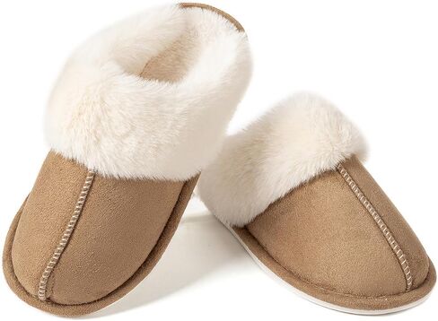 Women's Slippers Soft Plush Winter Warm House Shoes Slip on Fluffy Fur Slippers in Saudi Arabia