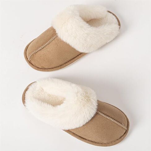 Women's Slippers Soft Plush Winter Warm House Shoes Slip on Fluffy Fur Slippers in Saudi Arabia