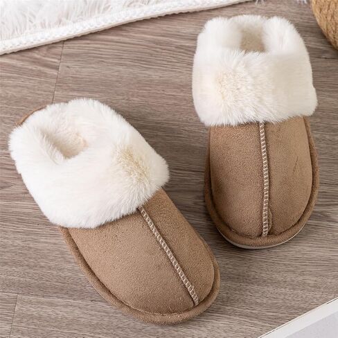 Women's Slippers Soft Plush Winter Warm House Shoes Slip on Fluffy Fur Slippers in Saudi Arabia