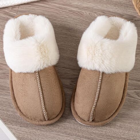 Women's Slippers Soft Plush Winter Warm House Shoes Slip on Fluffy Fur Slippers in Saudi Arabia