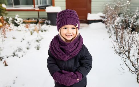 Funky Junque Solid Ribbed Beanie Hat for Kids Tweens Soft Stretch Cable Knit Slouchy Hat Warm Winter Skull Cap 2-9 Years Old in Saudi Arabia