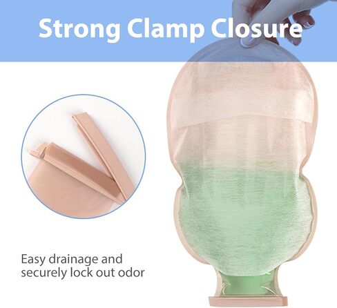 22pcs Colostomy Supplies Colostomy Bags, 2-Piece Colostomy Bags, Two-Piece Drainable Pouches with Closure for Ileostomy Stoma Care, Cut-to-Fit, 70 mm Max (16 x Ostomy Bag+ 6 x Skin Barrier） in Kuwait