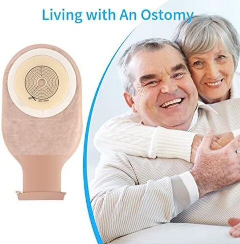 22pcs Colostomy Supplies Colostomy Bags, 2-Piece Colostomy Bags, Two-Piece Drainable Pouches with Closure for Ileostomy Stoma Care, Cut-to-Fit, 70 mm Max (16 x Ostomy Bag+ 6 x Skin Barrier） in Kuwait