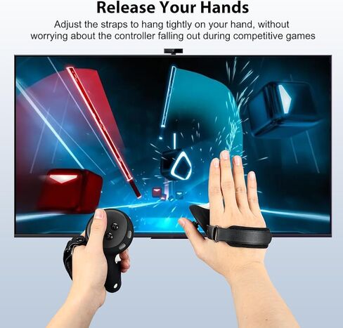 Controller Grips Cover for MetaQuest 3/3S, Upgraded Silicone Sleeve with Battery Opening & Adjustable Knuckle Straps, Anti-Slip VR Handle Protector for Quest3/3S Accessories (Black-Battery Door-Q3/3S) in Saudi Arabia