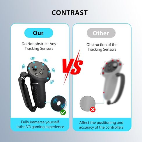 Controller Grips Cover for MetaQuest 3/3S, Upgraded Silicone Sleeve with Battery Opening & Adjustable Knuckle Straps, Anti-Slip VR Handle Protector for Quest3/3S Accessories (Black-Battery Door-Q3/3S) in Saudi Arabia