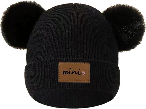 Baby Boy Girl Winter Hat Double Pom Pom Beanie Warm Knitted Toddler Beanies Soft Cute Kid Infant Hats in Saudi Arabia