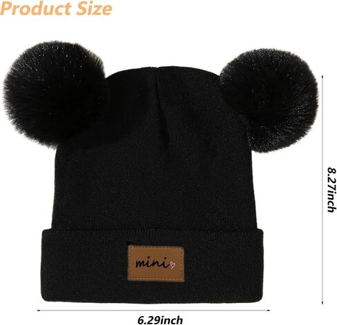 Baby Boy Girl Winter Hat Double Pom Pom Beanie Warm Knitted Toddler Beanies Soft Cute Kid Infant Hats in Saudi Arabia