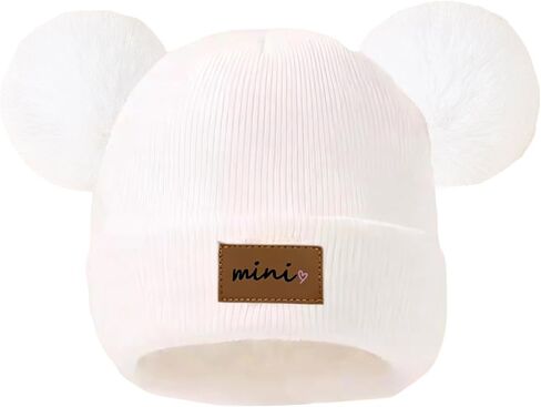 Baby Boy Girl Winter Hat Double Pom Pom Beanie Warm Knitted Toddler Beanies Soft Cute Kid Infant Hats in Saudi Arabia