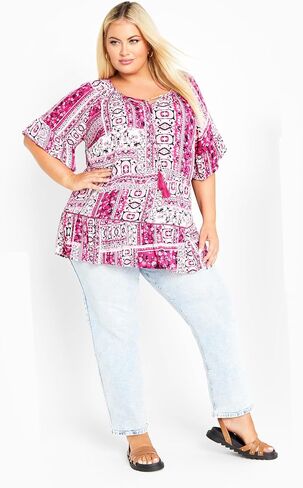 AVENUE Women's Plus Size TOP TESS, Patch Perfect in Saudi Arabia