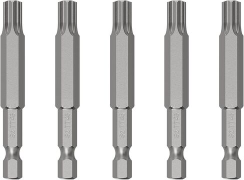 5PCS T45 Magnetic Tamper Proof Torx Screwdriver Bits, 1/4 Inch Hex Shank 2.6 Inch Length S2 Steel Security Drill Torx Head Drill Screw Driver Tools(65mm Long, Star 6 Point) in Saudi Arabia
