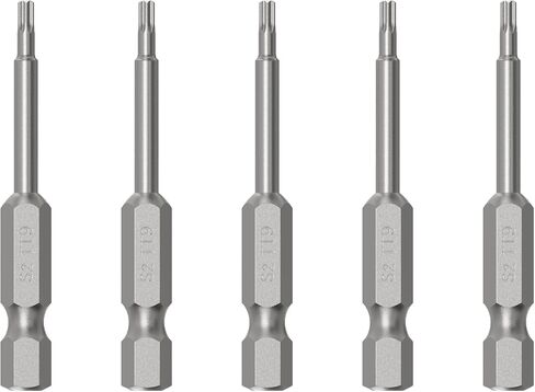 5PCS T45 Magnetic Tamper Proof Torx Screwdriver Bits, 1/4 Inch Hex Shank 2.6 Inch Length S2 Steel Security Drill Torx Head Drill Screw Driver Tools(65mm Long, Star 6 Point) in Saudi Arabia