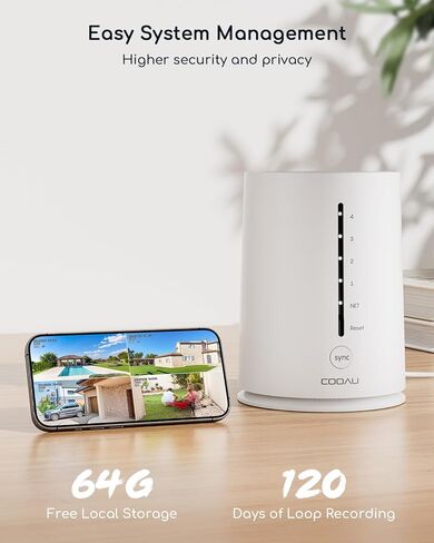 COOAU Solar Security Cameras Wireless Outdoor,4MP Cameras for Home Security System,360° Pan & Tilt,Color Night Vision,Motion Detection,No Monthly Fee,Siren Alarm,IP66 in Kuwait