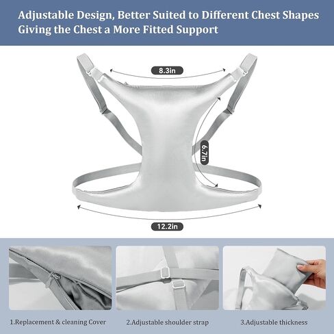 ROYALAY Chest Wrinkles from Side Sleeping,Breast Support Pillow with Adjustable Thickness,Silk Breast Pillow for Chest Wrinkles Prevention,Breastfeeding Pillows breast friend nursing pillow(champagne) in Saudi Arabia