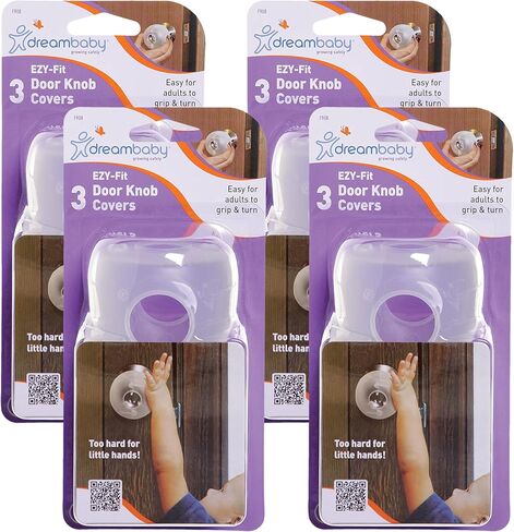 Dreambaby EZY-Fit Door Knob Covers (Translucent Clear, 6 Pack) in Kuwait