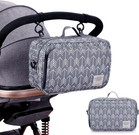 Baby Diaper Tote Bag，Portable Large Capacity Multi Pocket Design Portable Convenient Stroller Side Storage Bag for Short Trips in Saudi Arabia