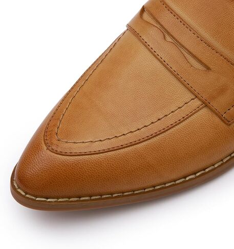 Mona flying Women's Leather Pointed Toe Penny Loafer Dress Casual Slip on Flat Office Work Shoes for Ladies in Saudi Arabia