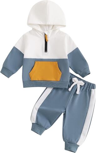 Ledy Champswiin الشتاء بيبي بوي الملابس هوديي مجموعة طويلة الأكمام البريدي البلوز بانت 2 قطعة الزي الخريف طفل جرزاية in Kuwait