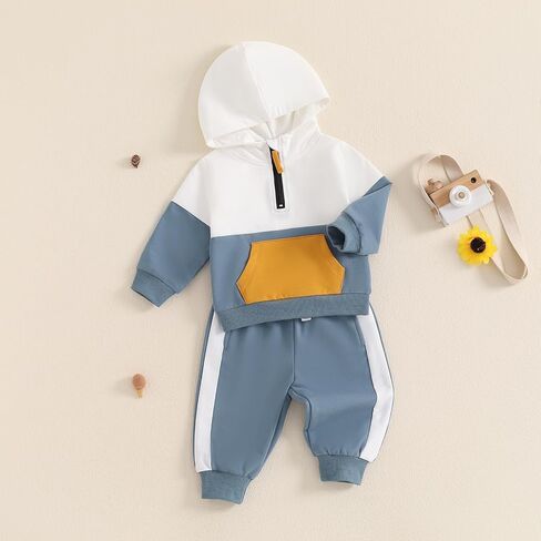 Ledy Champswiin الشتاء بيبي بوي الملابس هوديي مجموعة طويلة الأكمام البريدي البلوز بانت 2 قطعة الزي الخريف طفل جرزاية in Kuwait