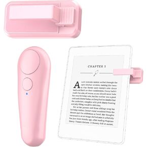 RF Remote Control Page Turner for Kindle Paperwhite Kobo eReaders, Remote Page Turner for Phone iPad iOS Android Tablets Taking Reading Novels Taking Accessories, Light Pink