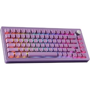EPOMAKER Tide75 Upgraded QMK/VIA Wireless Gaming Keyboard, 75% Aluminum Mechanical Keyboard, Hot-Swap Creamy Keyboard with FR4 Plate, Bluetooth/2.4Ghz/USB-C, RGB Backlit, NKRO (Black)