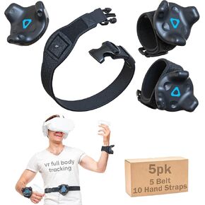 Skywin VR Tracker Belt and Tracker Strap Bundle for HTC Vive System Tracker Pucks -5Pack Adjustable Belt and Hand Straps for Waist and Full-Body Tracking in Virtual Reality(5 Belt and 10 Hand Straps)