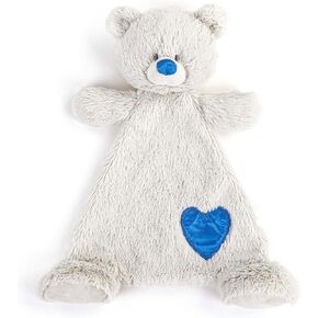 DEMDACO Birthstone Color Sapphire and Grey 13 x 11 Inch Childrens Stuffed Animal Blankie Bear September
