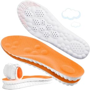 4D Cloud Soles for Men - Soft Memory Foam Cushioning Cloud Insoles - Ultra Comfort Trim to Fit Steppers Insoles with Arch Support for Foot Pain Relief and Fatigue Reduction(US M 7.5-10.5)
