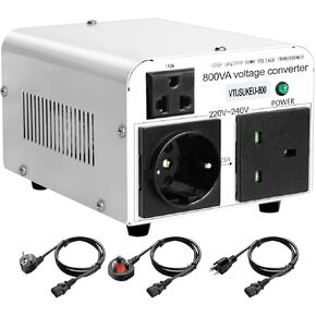 Yinleader 110V to 220V Voltage Converter Transformer 4000W Step Up/Down 110/120-220/240V with US and Universal Outlet,Resettable Circuit Breaker