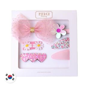 Pinkdream hairclip gift set (6pcs/pack) all made in Korea. girl's gift set, snap clip, barretta clip, baby pin, children's hair accessory