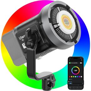 ULANZI Video Light, 120W RGB LED Video Light COB Fill Color Continuous Output Lighting with APP Control, 2700K-6500K 20 Scenes Bowens Mount Studio Light for Photography Lighting Video Recording