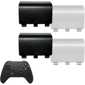 4 Pack Battery Back Cover for Xbox Series X/S Controller [NOT for Xbox One, NOT for Xbox One X/S],Replacement Battery Back Shell Covers Compatible with Series S, Series X Controller (Black&White)