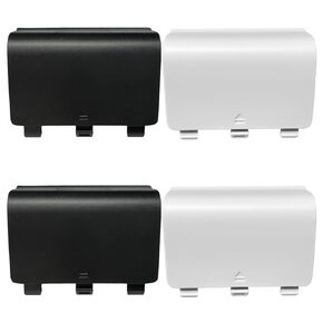 4 Pack Battery Back Cover for Xbox One Controller, Battery Cover Door Compatible with Xbox One Controller, Battery Back Shell Repair Part Compatible with Xbox One Controller (Black)