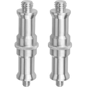 2Pcs 1/4 to 3/8 Inch Threaded Screw Male Light Stand Converter Screw Adapter Camera Hot Shoe Slot Adapter Flash Receiver