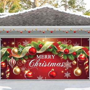 Christmas Garage Door Decorations Cover - Merry Xmas Outdoor Covers for Holiday Decor