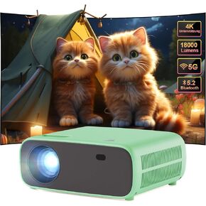 جهاز عرض صغير مزود بتقنية WiFi وBluetooth، جهاز عرض 1080P مطور لعام 2024، جهاز عرض أفلام محمول خارجي متوافق مع iOS/Android/Laptop/HDMI/PC/TV Stick/USB in Kuwait