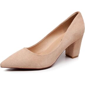 VenusCelia Women's Lewin Pump Chunky Heel Shoe