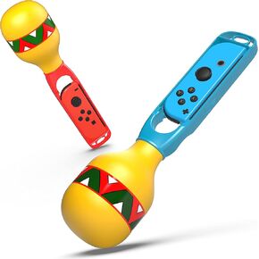 2 Pack Switch Game Maracas Compatible with Samba De Amigo Party Central, GH Maracas Accessories Compatible with Nintendo Switch/Switch OLED Joy Con Controller (Red and Blue)