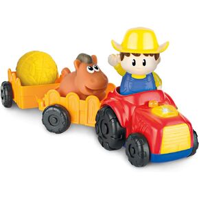 Tractor Toy with Farmer, Farm Animals and Wagons. Light Up Button Can Be Pressed for Animal Sounds and Melodies. Toddler Toys for a Farm Pretend Play for 18 + Month Old. Farm Toys for Baby Gifts
