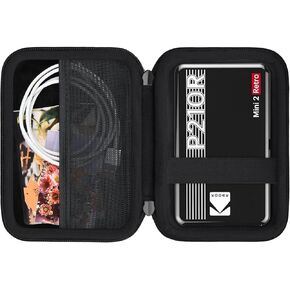 Carrying Case for KODAK Mini 2 Retro 4PASS Portable Photo Printer, Kodak Mini 2 Retro 4pass Digital Instant Print Camera Travel Storage Bag, Mesh Pocket Fits Photo Paper and Cable, Yellow