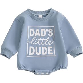 Newborn Baby Boy Girl Sweatshirt Romper Letter Print Long Sleeve Crew Neck Jumpsuit Infant Fall Winter Clothes