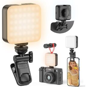 80 LED Selfie Light, Phone Light with Clip & 1/4 in Screw Hole, Portable Light with 3 Light Modes, Rechargeable Clip Fill Video Conference Light Selfie Panel Light for Phone/Camera/iPad/Laptop/TikTok