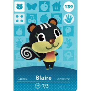 Nintendo Animal Crossing Happy Home Designer Amiibo Card Blaire 139/200 USA Version