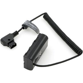 NP-F550 Dummy Battery to D-tap Power Coiled Cable for NP-F550 F770 F570 F970 Atomos Ninja V Monitor SmallHD Monitor