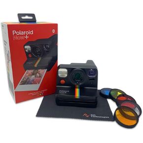 Polaroid Now+ Black (9061) - Bluetooth Connected I-Type Instant Film Camera with Bonus Lens Filter Set - Zell Kit