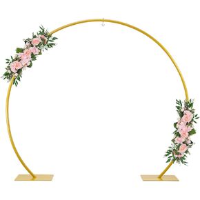 Round Backdrop Stand 10FT Gold Wedding Arch Metal Circle Balloon Arch Stand for Birthday Party Wedding Bridal Shower Anniversary Ceremony
