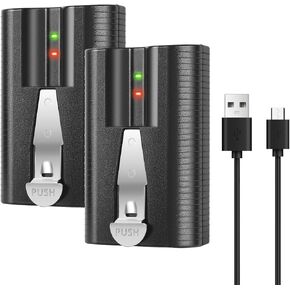 2Pack 6040mAh 3.65V Replacement for Ring Battery with Charging Cable Compatible with Ring-Video Doorbell 2/3/4/3 Plus, Stick Up Cam Battery (2nd & 3rd Gen), Spotlight Cam and Peephole Cam Battery